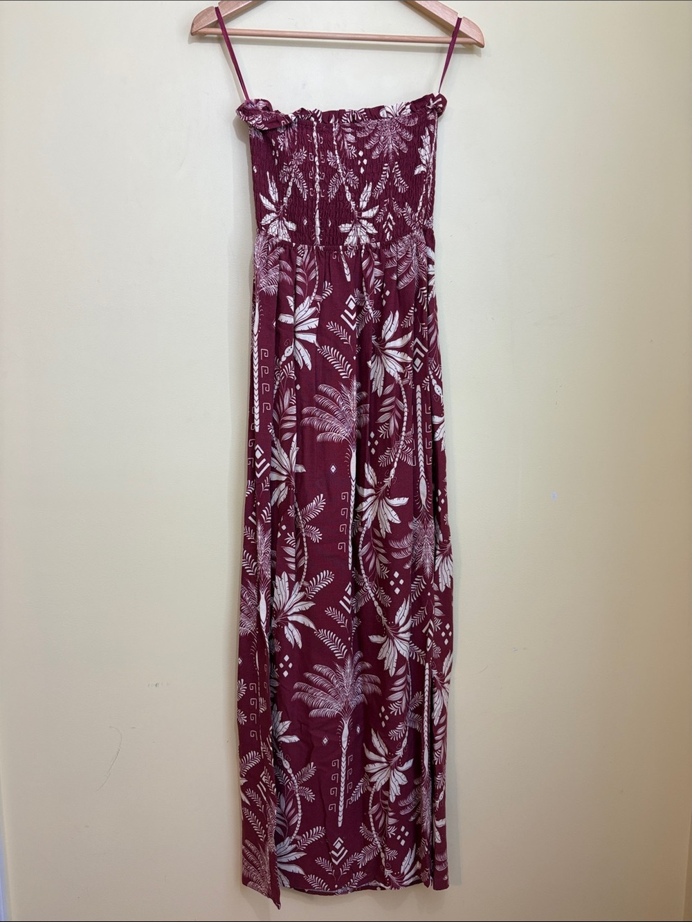 Monteau Los Angeles | NWT Strapless ResortWear Linen Blend Smocked Maxi Dress XS - Picture 15 of 16